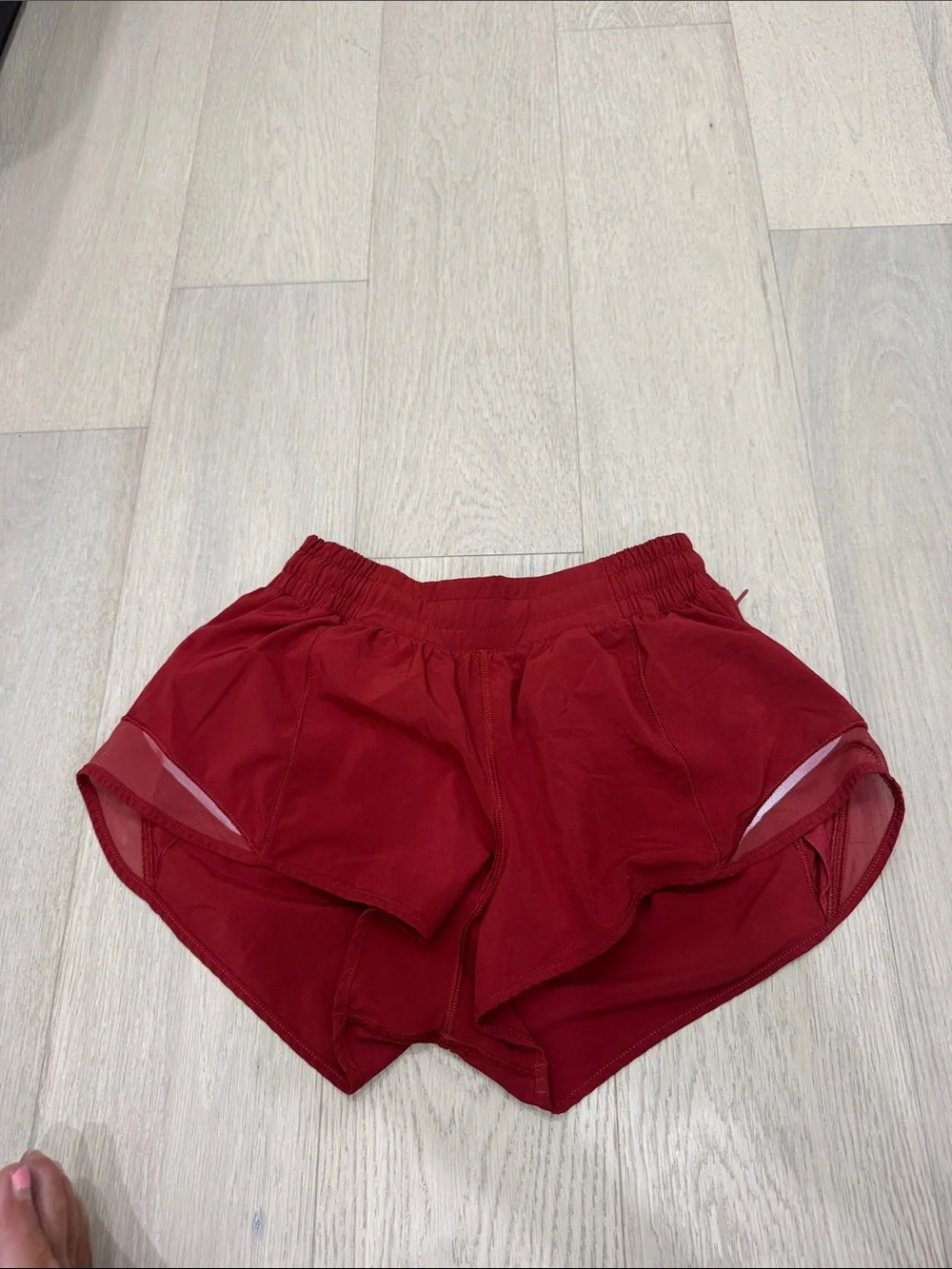 Lululemon dark Red hotty hot shorts